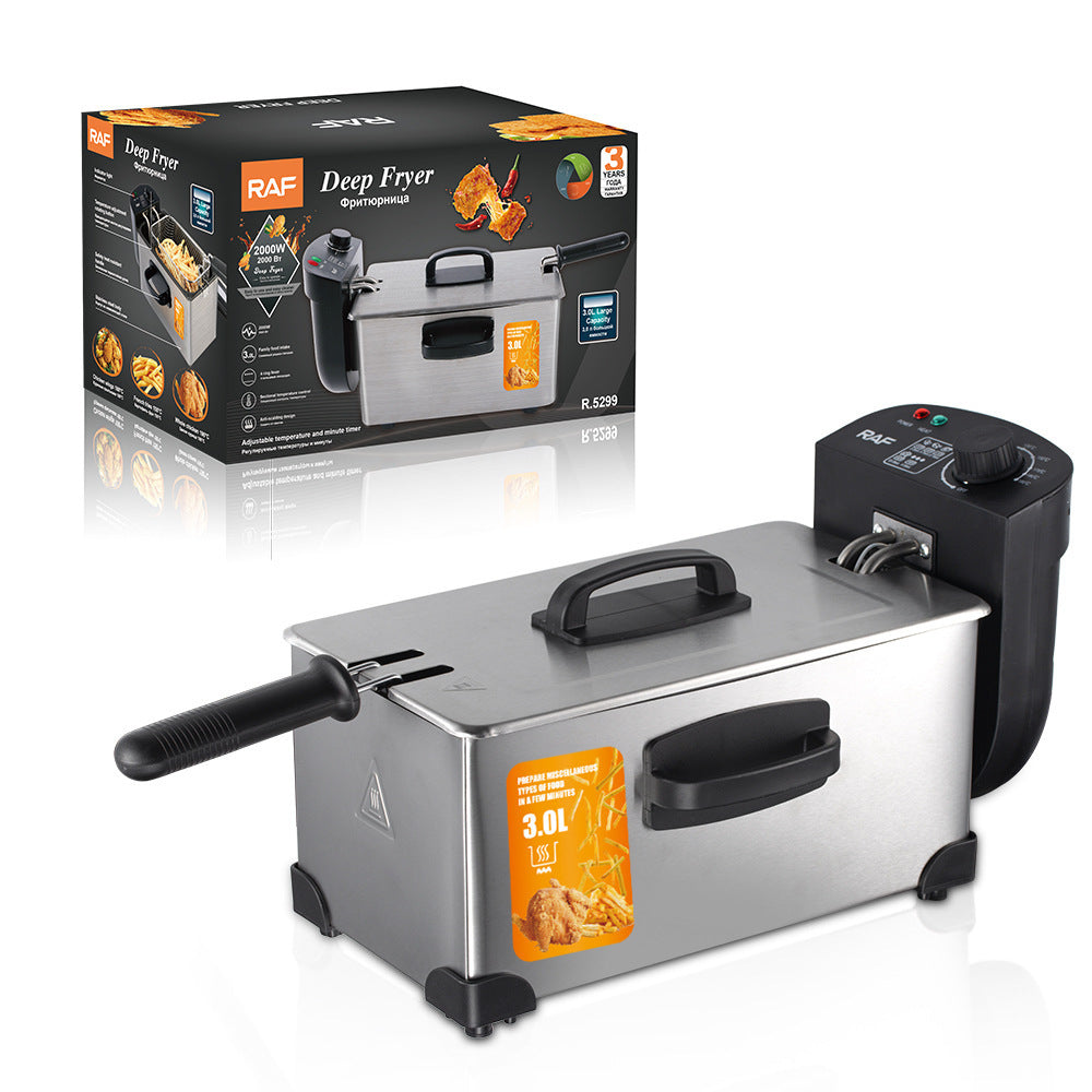 Commercial-Grade Electric Deep Fryer | 2000W High-Power Countertop Cooker