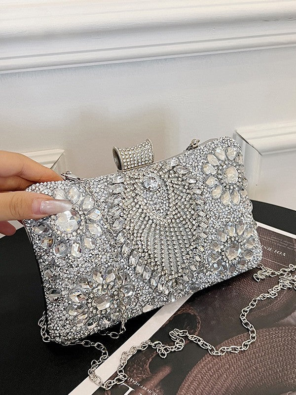 Luxury Rhinestone Evening Clutch Bag | Full Diamond Embellished Wedding & Gala Purse