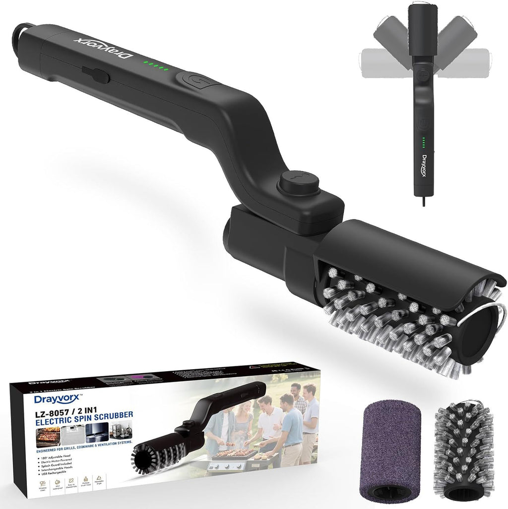 Grill Gatling Motorized Electric Grill Brush | Heavy-Duty Stainless-Steel BBQ Scraper