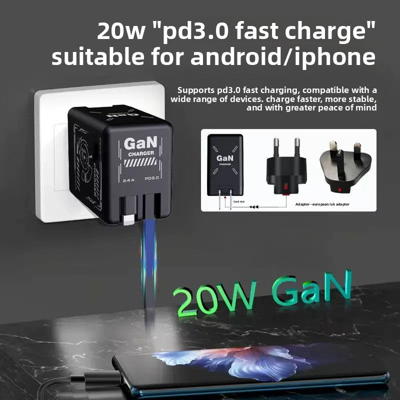 120W GaN Charger with Retractable Cable