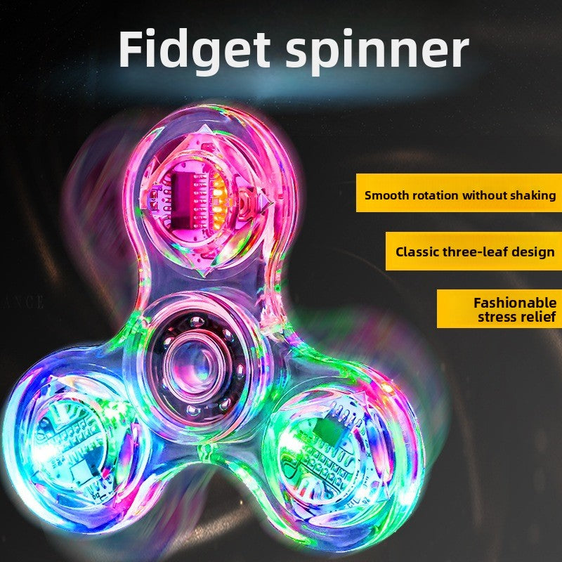 Crystal Fidget Spinner – Light-Up Stress Relief Gyro Toy for Focus & Relaxation