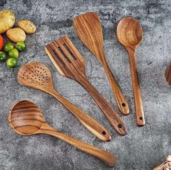 Acacia Wood 9-Piece Kitchen Utensil Set