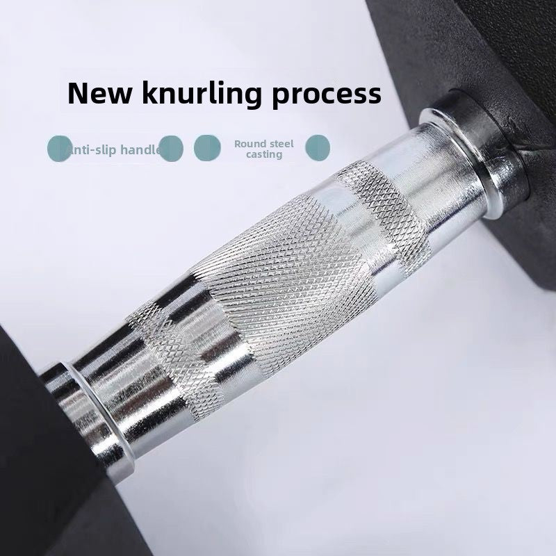 Hexagonal Rubber Coated Cast Iron Dumbbell