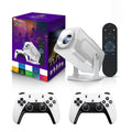 2-in-1 Smart 1080 Gaming Projector | Portable Home Theater with 2 Wireless Controllers