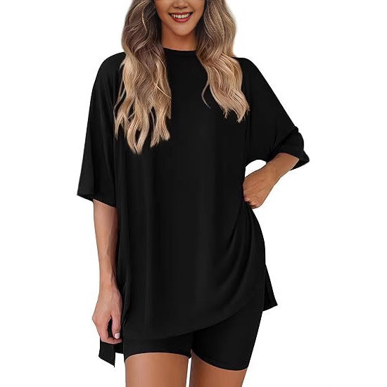 Women's Casual Round Neck Shorts Short-Sleeved Home Wear Suit