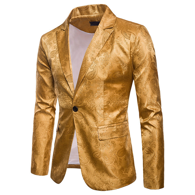 Men's Slim Fit Single-Button suit jacket | Textured Casual Blazer