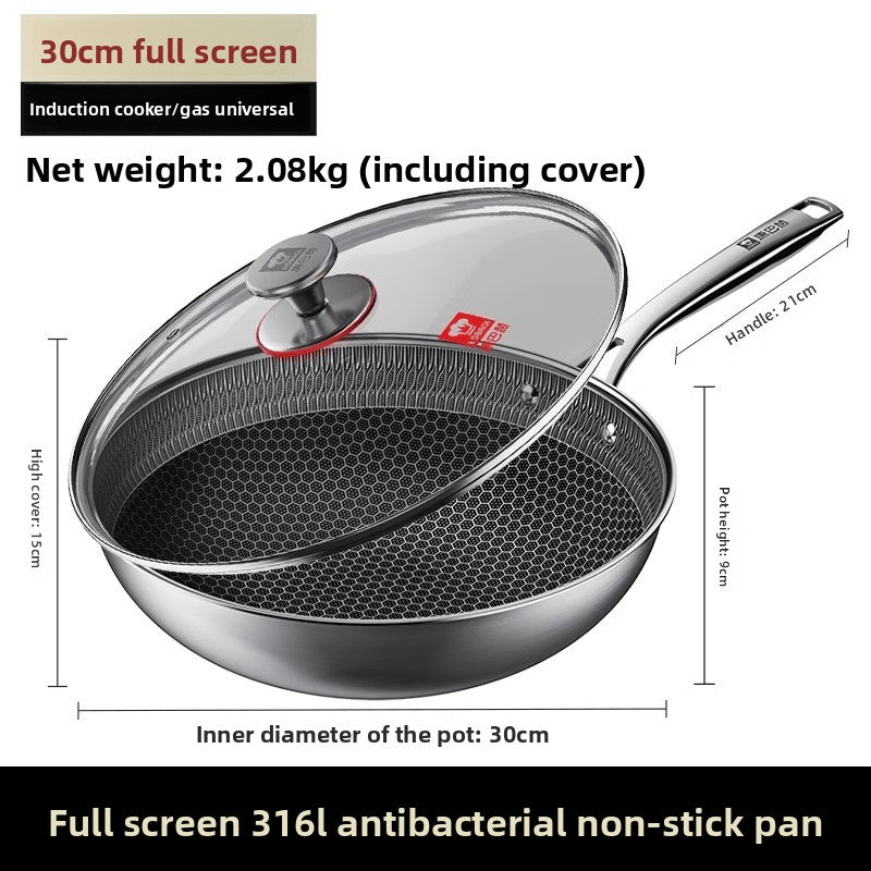 Stainless Steel Honeycomb Non-Stick Wok