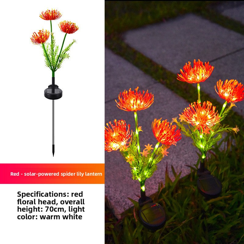 Aura Solar Spider Lily Garden Lights-Exotic Landscape Stakes with Glowing Stems