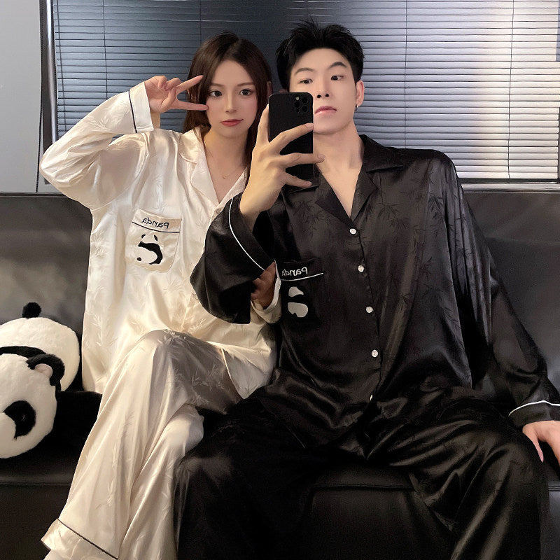 Silk Loungewear Set Long Sleeve Pajamas