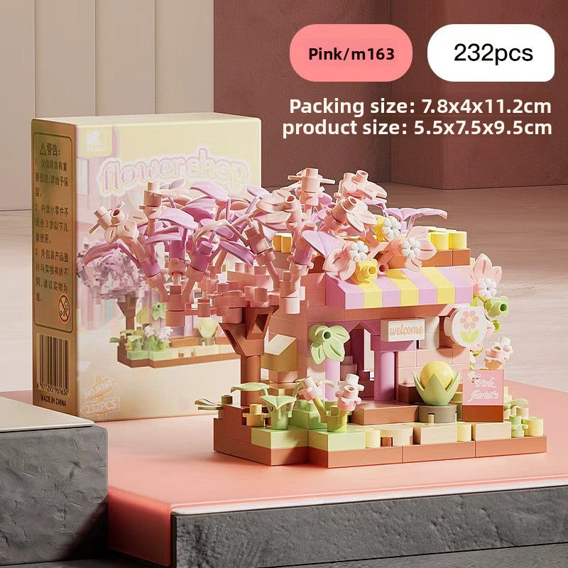 Mini Street View Building Blocks Set-Micro Architecture City Creator Bricks Toy, DIY Educational Village Model Kits for Kinds & Adults (Cafes, Shops & Castles)