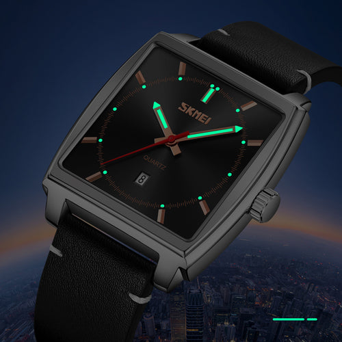 "Water-Resistant Luminous Leather Strap Men's Timepiece"