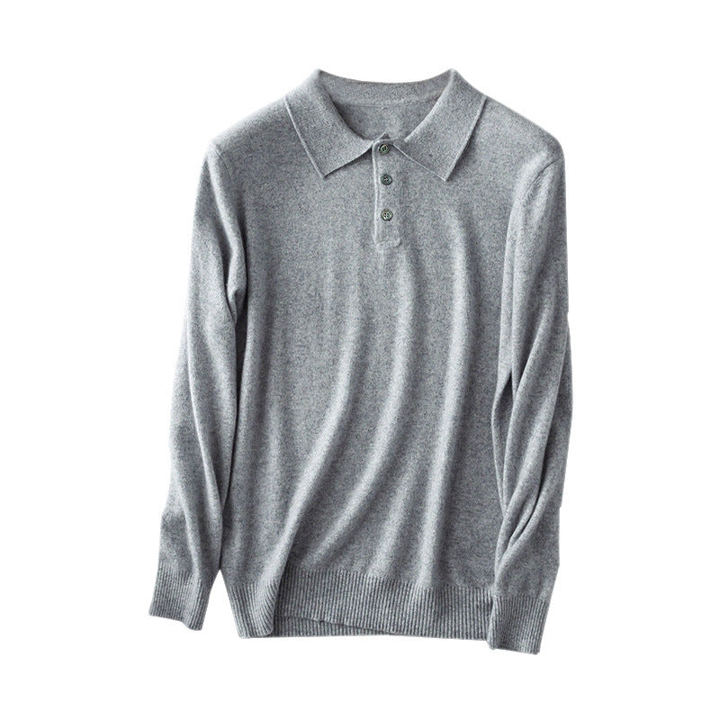 Mens Cashmere Blend Polo Sweater