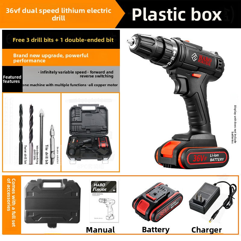 24V/36V Cordless Power Drill Set - Rechargeable Lithium-Ion Electric Driver Combo Kit, 35 to 112-Piece Complete Hardware Tool Kit with Storage Case