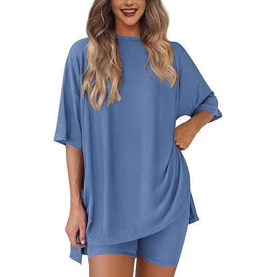Women's Casual Round Neck Shorts Short-Sleeved Home Wear Suit