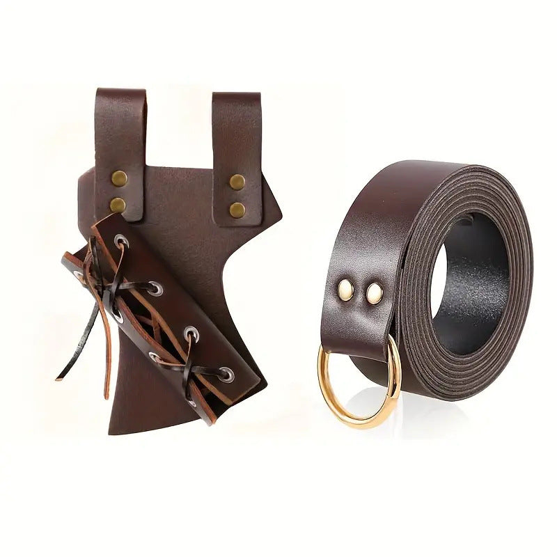Adjustable Knight-Style Cosplay Sword Scabbard – PU Leather LARP Sword Holder with Optional Belt Attachment