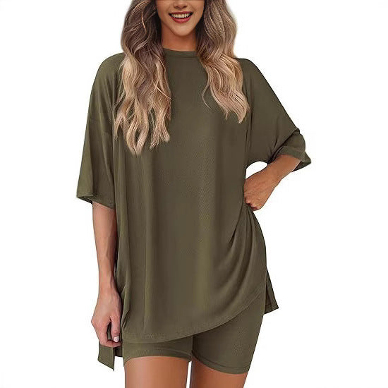 Women's Casual Round Neck Shorts Short-Sleeved Home Wear Suit