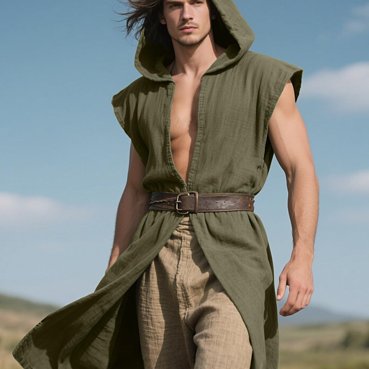 Medieval Sleeveless Tunic Renaissance Cape