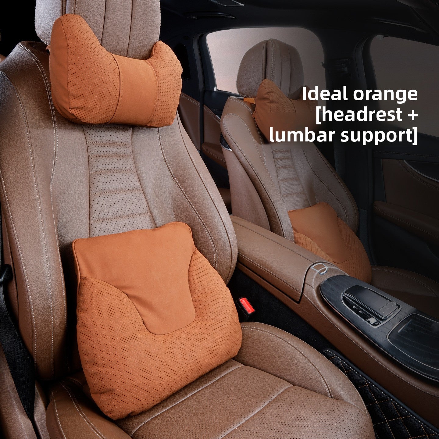 Car Headrest Neck Pillow and Lumbar Support Set