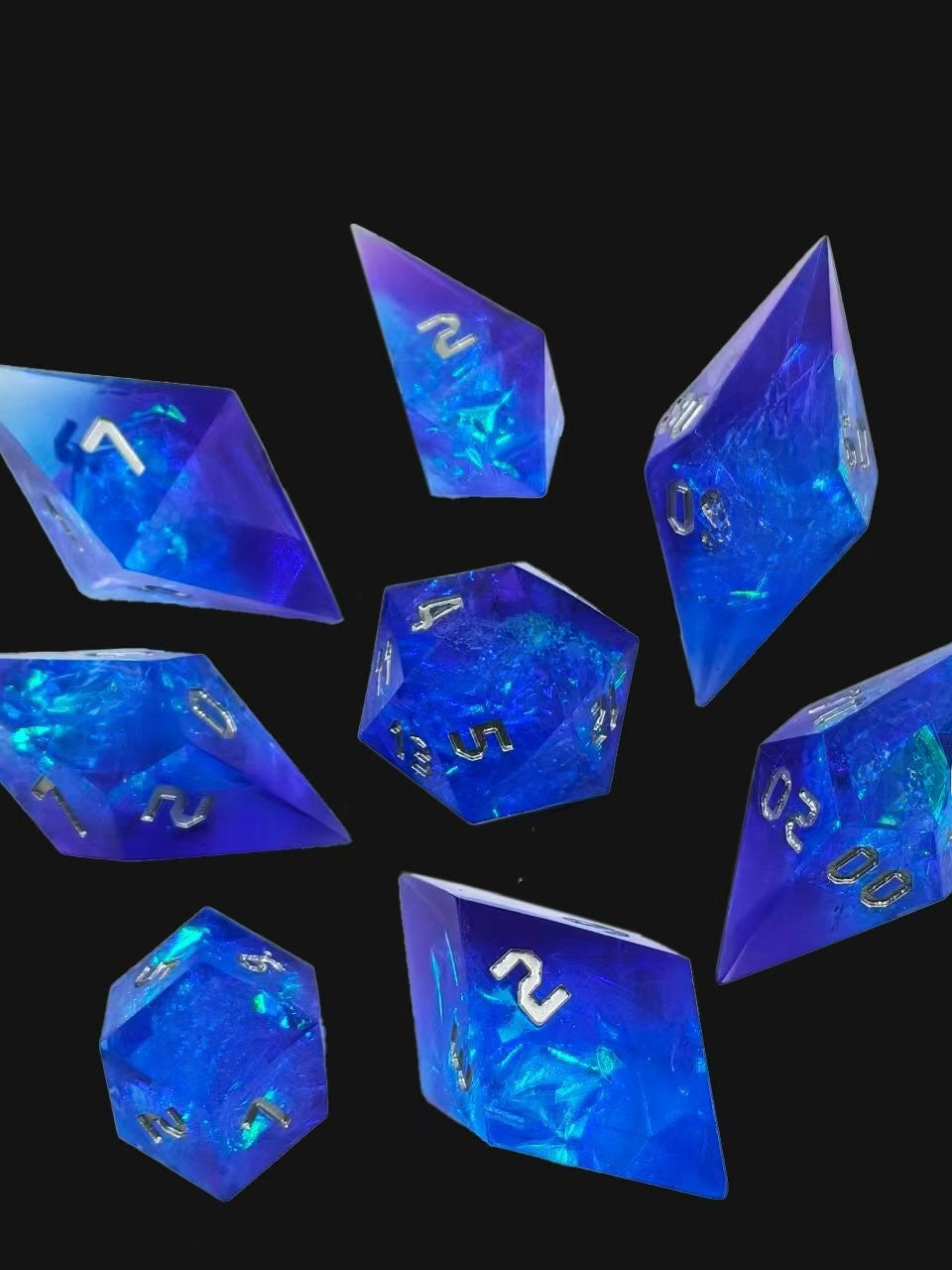 Epoxy Resin Polyhedral Dice Set for Tabletop RPG Games