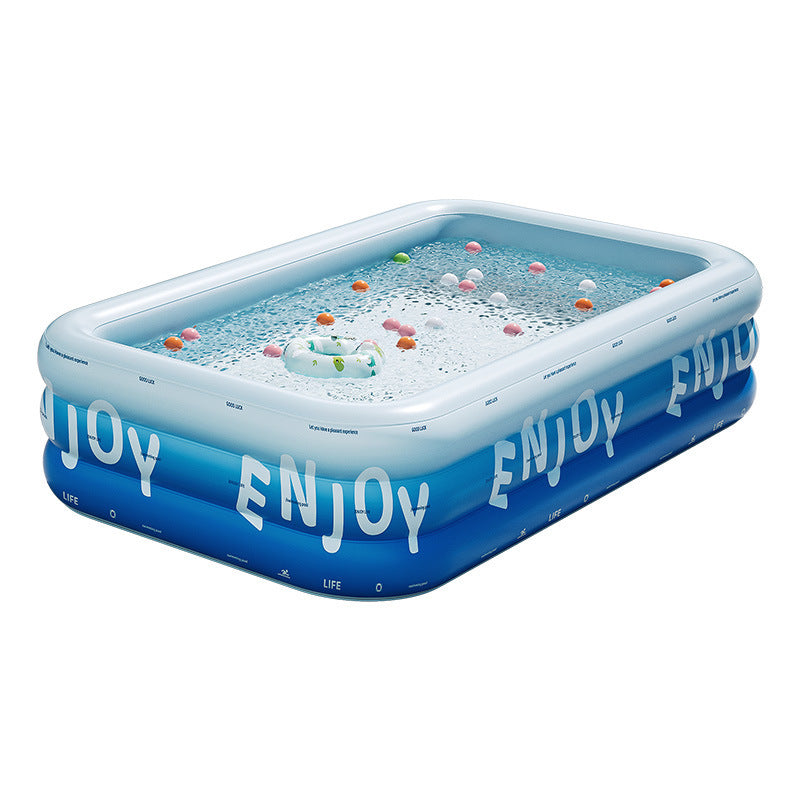 Professional-Grade Reinforced Inflatable Family Swimming Pool – Thickened Multi-Layer PVC Recreational Pool with One-Click Inflation & Comprehensive Accessory Kit (1.8m to 3.4m Options)