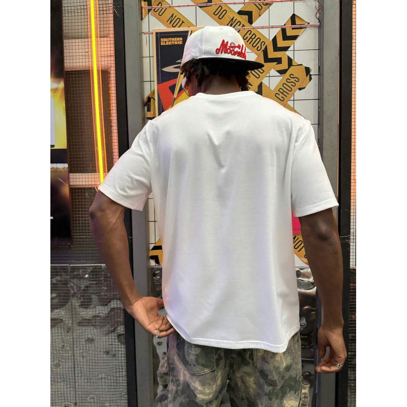 Mens Printed Cotton Crew Neck T-Shirt