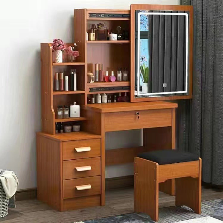 Modern Dressing Table with Mirror and Stool