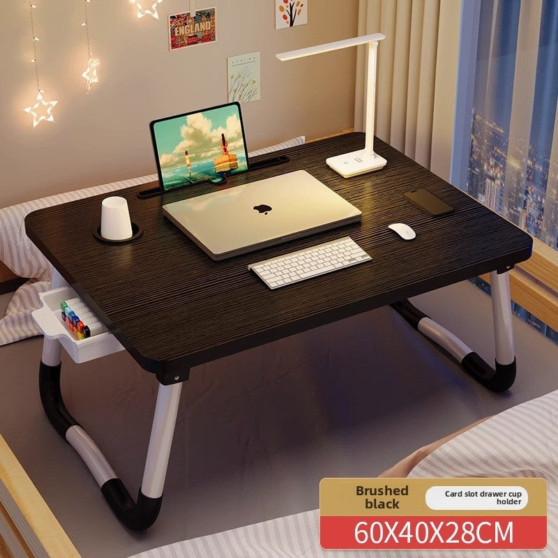 Foldable Bed Table with Storage Options
