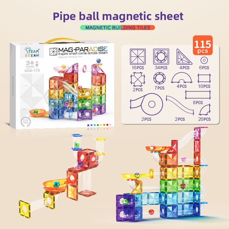 Diamond Surface Magnetic Tiles Stem  Building Block set Translucent Geometric 3D kits