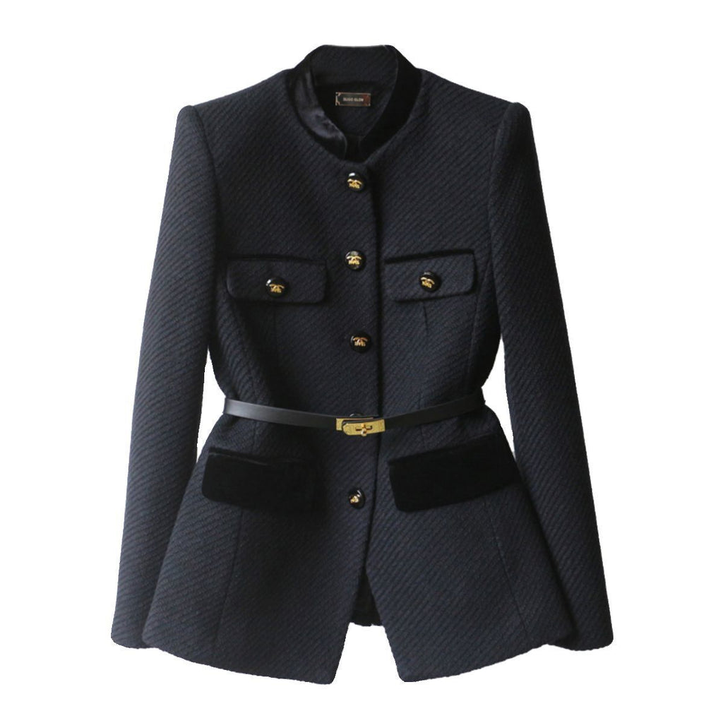 Women Stand Collar Mid-Length Coat