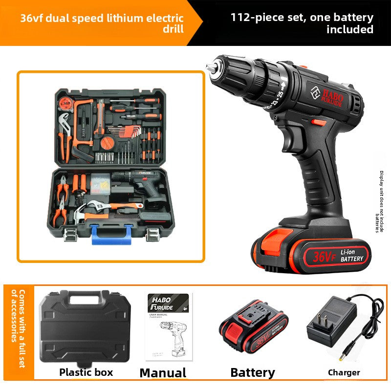 24V/36V Cordless Power Drill Set - Rechargeable Lithium-Ion Electric Driver Combo Kit, 35 to 112-Piece Complete Hardware Tool Kit with Storage Case
