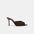 10cm Stiletto Heeled Mules | Glossy Peep-Toe Slip-On Sandals