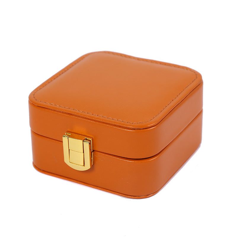 Portable Leather Jewelry Storage Box