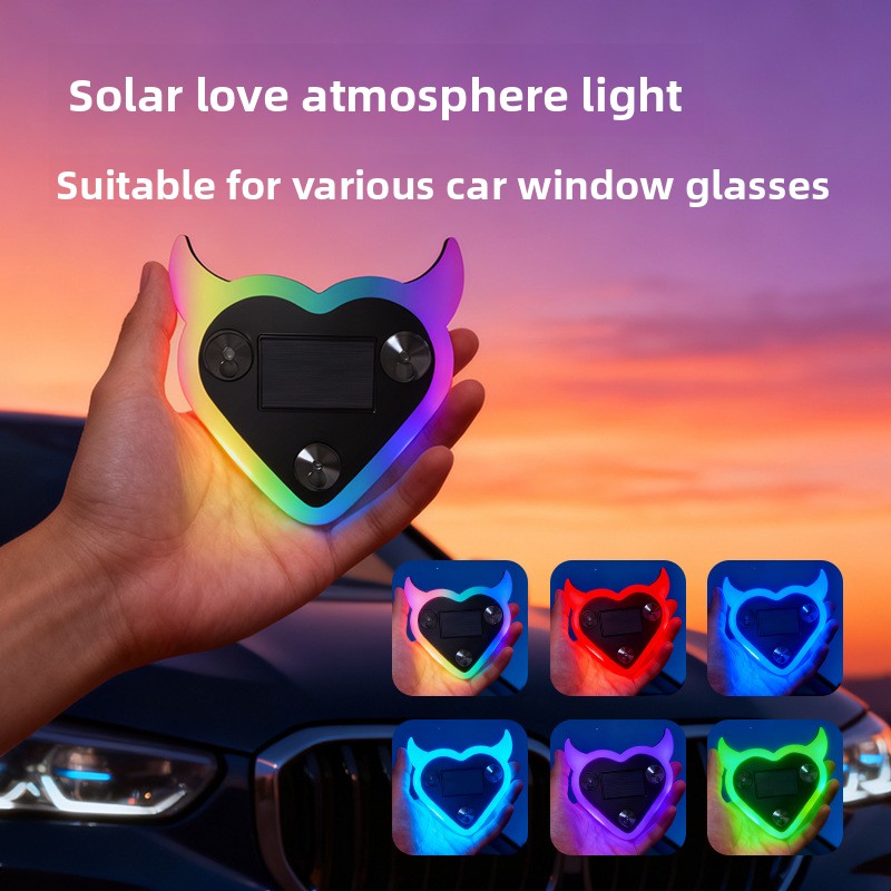 Solar Powered Colorful Car Interior Love Lamp