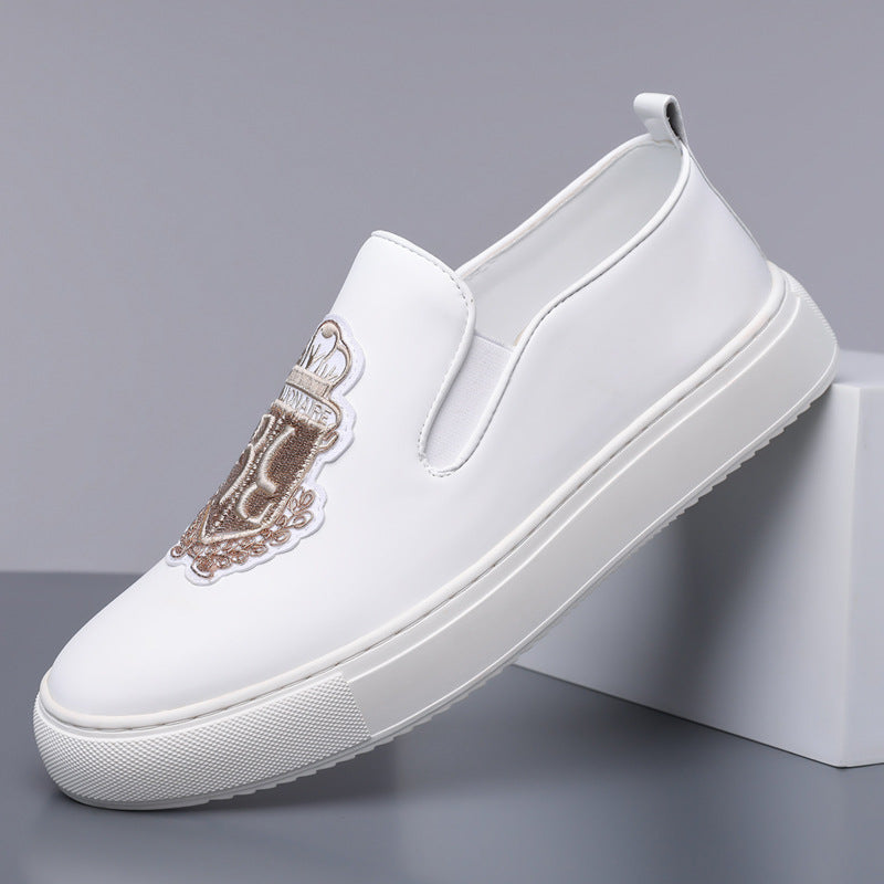 Mens Casual Slip-On Embroidered Loafers