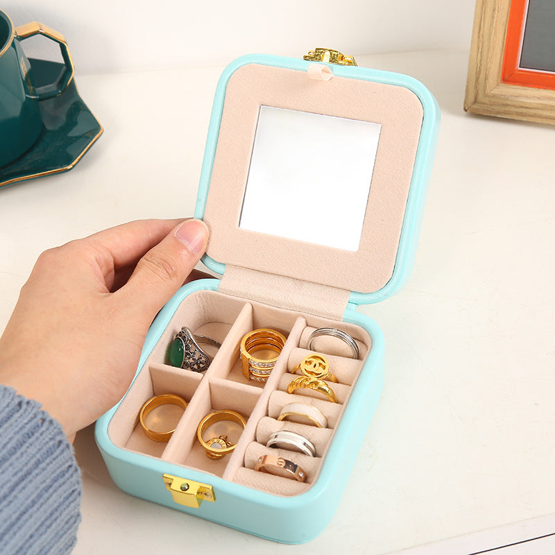 Portable Leather Jewelry Storage Box