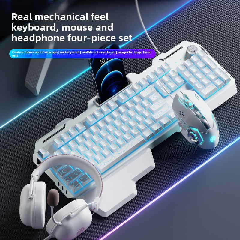 Professional-Grade Forerunner GX810 Wired Gaming Keyboard – 104-Key Full-Size Layout with Mechanical-Feel Tactile Feedback, Backlit Keys & Stable USB Connection