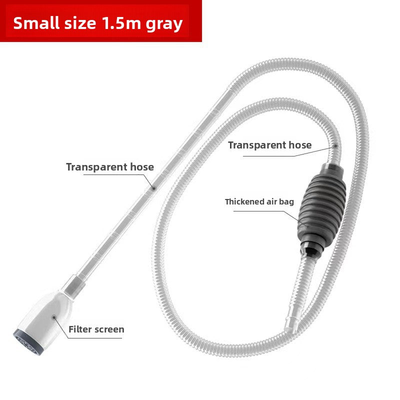 Multi-Function Aquarium Siphon Water Changer & Gravel Cleaner - Manual Fish Tank Sand Washer Vacuum Kit with Duckbill Attachment (1.5m - 3m)