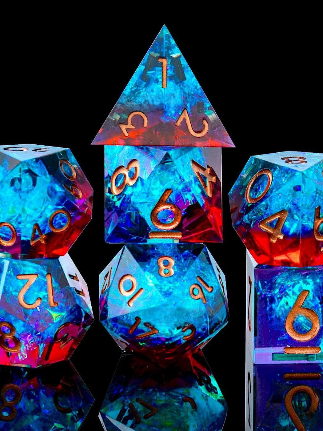Epoxy Resin Polyhedral Dice Set for Tabletop RPG Games
