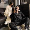 Silk Loungewear Set Long Sleeve Pajamas