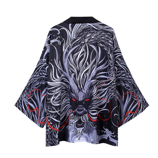 Vintage Dragon Kimono Cloak Cardigan