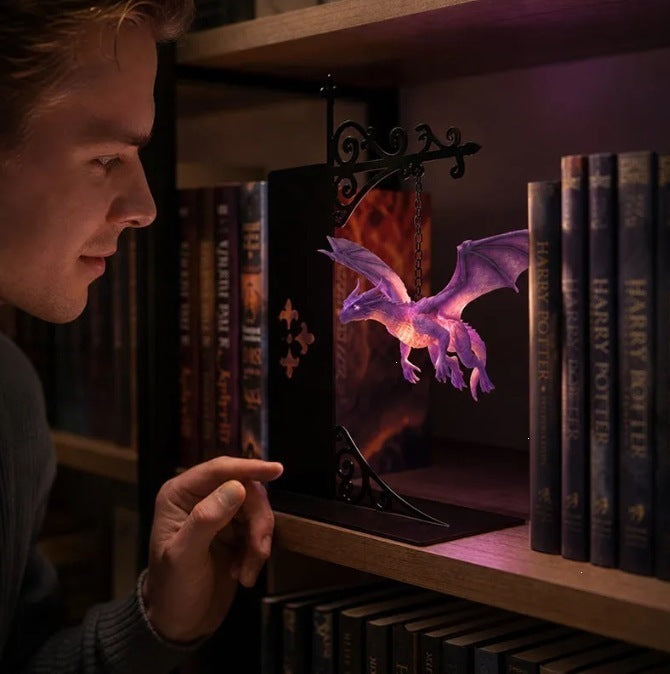 Executive Artisan Mythic Dragon Bookshelf Lamp | Luxury Sculptural Accent & Ambient Literary Lighting