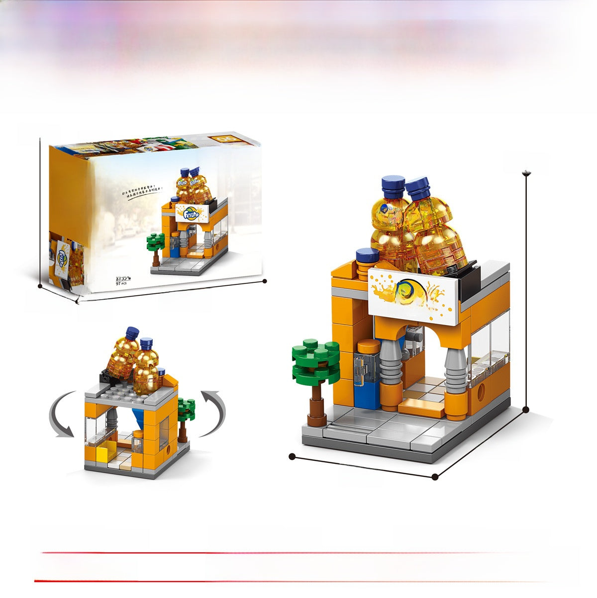 Mini Street View Building Blocks Set-Micro Architecture City Creator Bricks Toy, DIY Educational Village Model Kits for Kinds & Adults (Cafes, Shops & Castles)