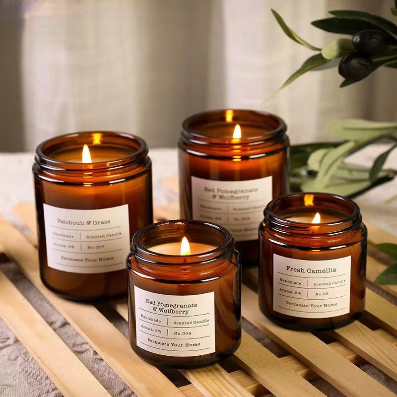 Multi-Color Glass Candle Containers – Elegant Home Decor Jars with Gold/Silver/Black Lids