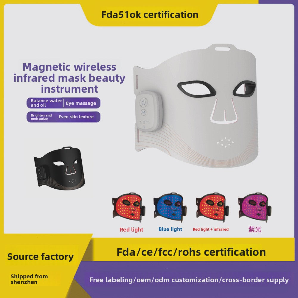 Wireless LED Photon Therapy Facial Mask Instrument