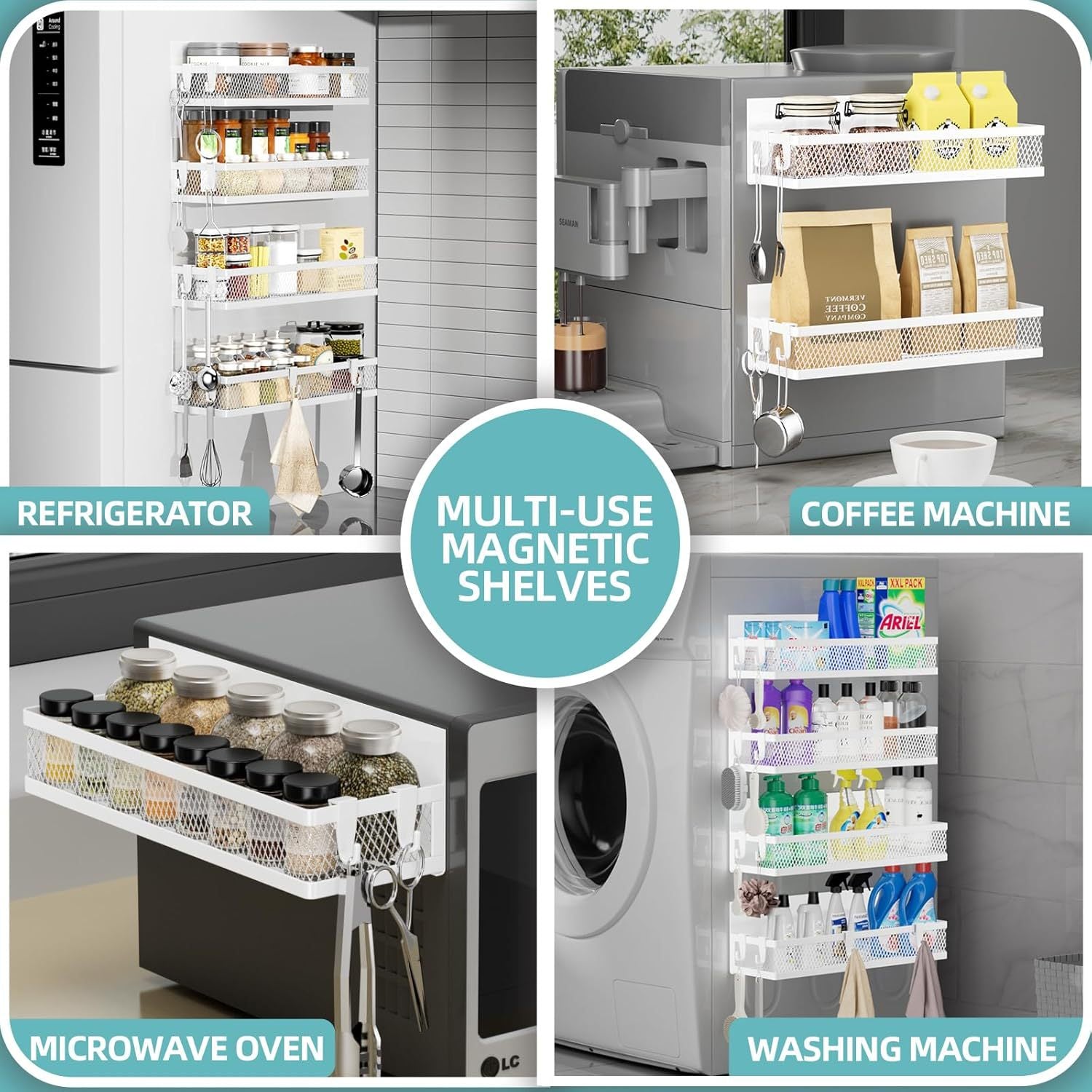 Grid Storage Rack with Hooks