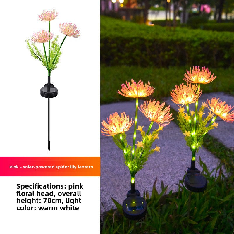Aura Solar Spider Lily Garden Lights-Exotic Landscape Stakes with Glowing Stems