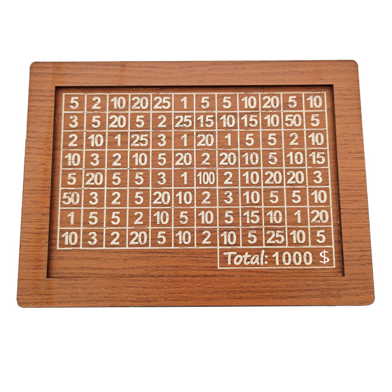 Wooden Money Box with Savings Counter