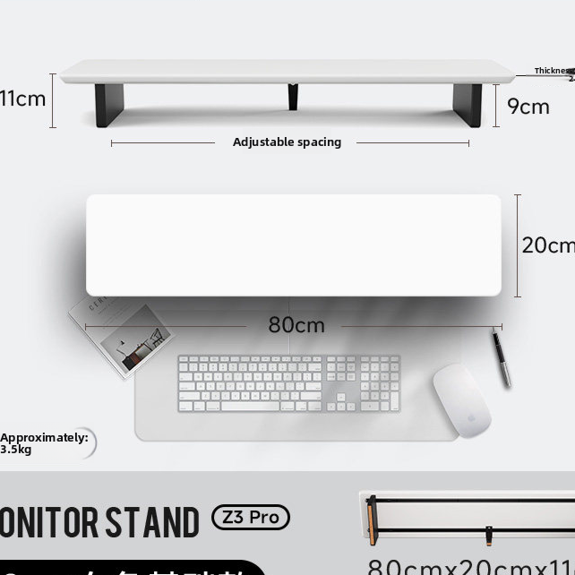Computer Desktop Storage Pad Elevated