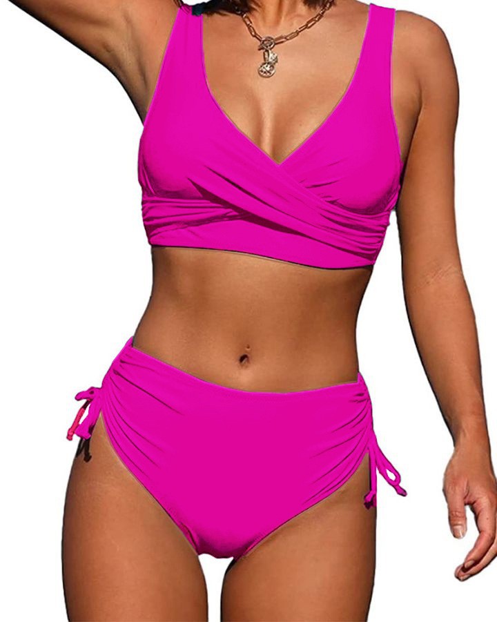 Island Oasis Twist-Front Bikini set | High Waist Tummy Control Swimsuit