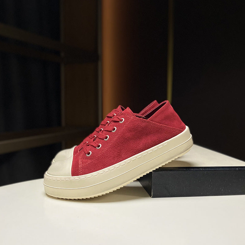 Genuine Leather Thick Sole Women Sneakers